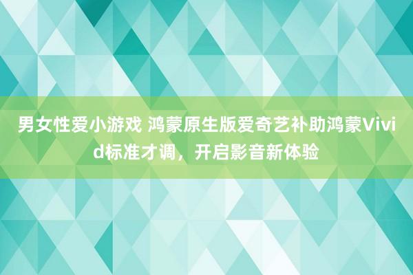 男女性爱小游戏 鸿蒙原生版爱奇艺补助鸿蒙Vivid标准才调，开启影音新体验