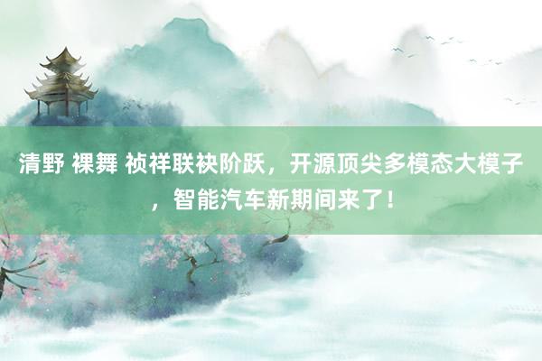 清野 裸舞 祯祥联袂阶跃，开源顶尖多模态大模子，智能汽车新期间来了！