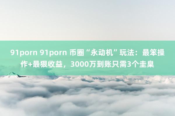 91porn 91porn 币圈“永动机”玩法：最笨操作+最狠收益，3000万到账只需3个圭臬