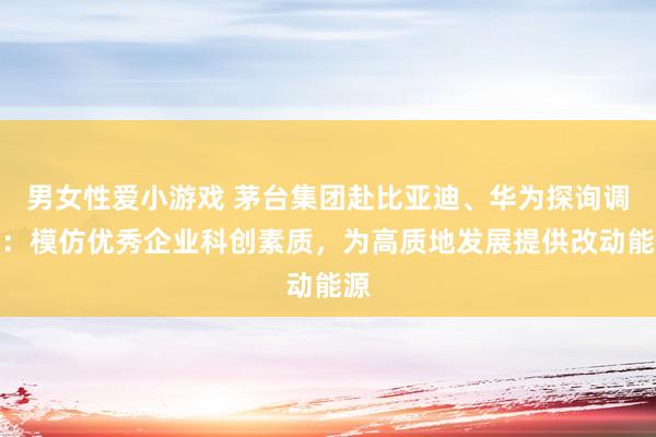 男女性爱小游戏 茅台集团赴比亚迪、华为探询调换：模仿优秀企业科创素质，为高质地发展提供改动能源