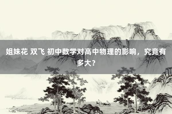 姐妹花 双飞 初中数学对高中物理的影响，究竟有多大？