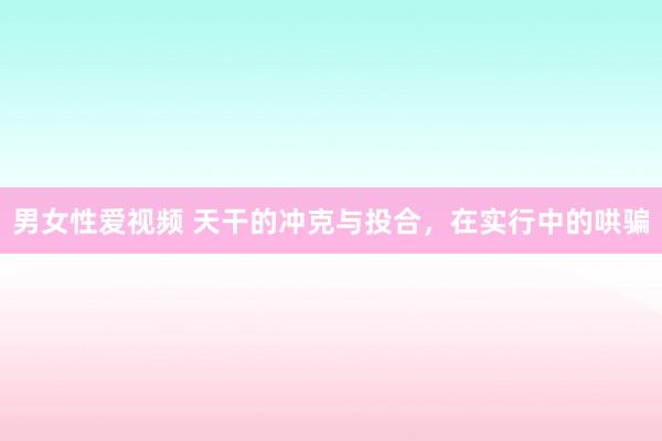 男女性爱视频 天干的冲克与投合，在实行中的哄骗